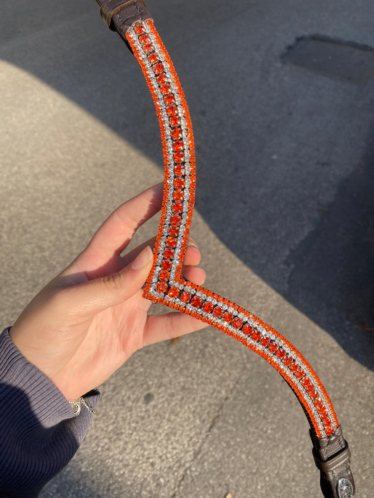 Crystal Browband | TheOne V Shape Tangerine