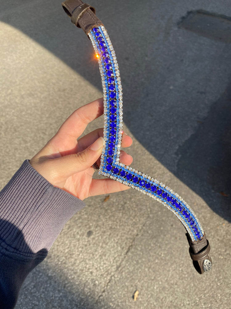 Crystal Browband | TheOne V Shape Blue Cobalt