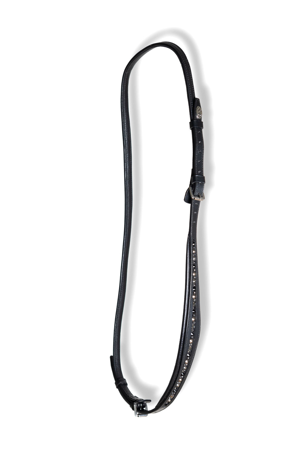 Cwell Equine Étriers en cuir noir avec cristaux roses (137,2