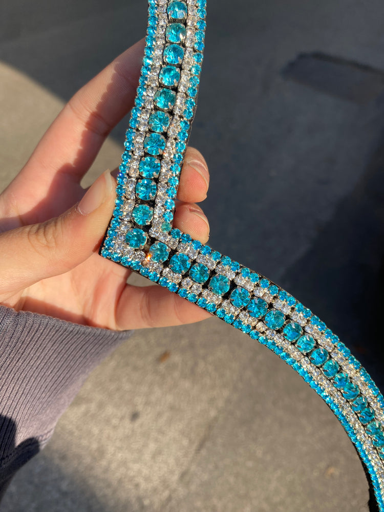 Crystal Browband | TheOne V shape Acquamarina