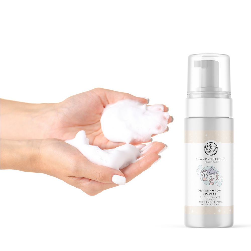 Shampoo secco mousse per cavalli