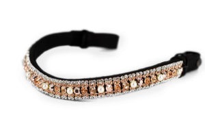 
            
                Load image into Gallery viewer, Crystal Browband | TheOne U Shape Gold Pearl
            
        