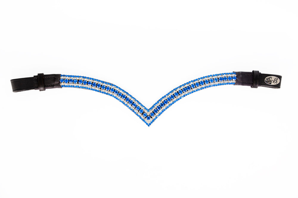 
            
                Load image into Gallery viewer, Crystal Browband | TheOne V Shape Light Sapphire
            
        