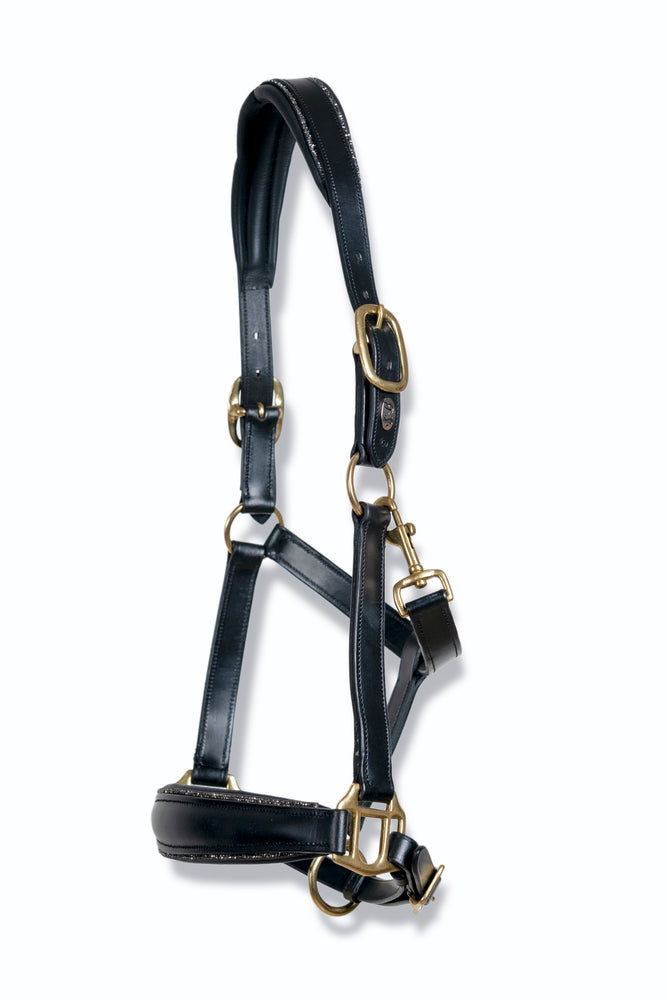 SD® STAR APPEAL LEATHER HALTER WITH CRYSTAL ROCKS